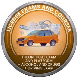Theoretical Exam and Platform + Alcohol and Drugs + Driving Test