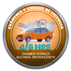 Examen teórico + Curso Alcohol Drogas 4 hrs / DETS 6 hrs