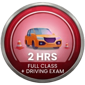 Complete class approx. 2 hrs. + Driving Test